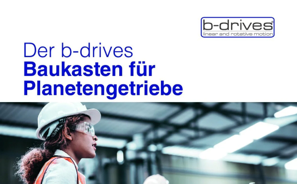 Flyer zum b-drives Baukasten für Planetengetriebe